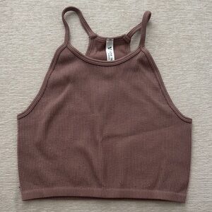 Ribbed Brown Tank Top